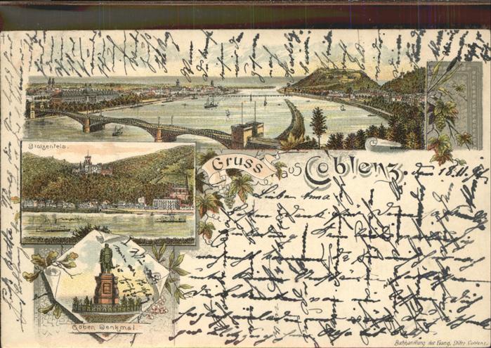 Koblenz Rhein Panorama Stolzenfels Goeben Denkmal