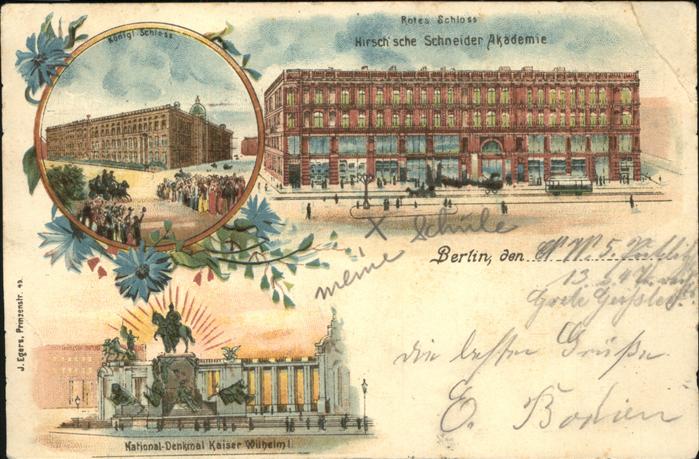 Berlin Königl Schloss Rotes Schloss Kaiser Wil