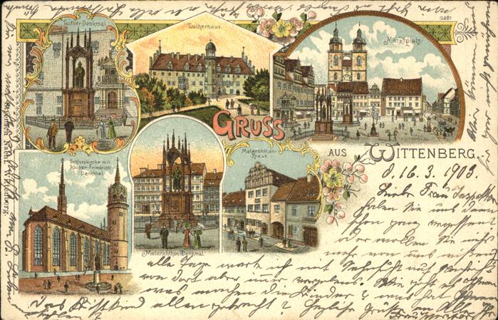 Wittenberg Lutherstadt Luther Denkmal Marktplatz Melanchthon H