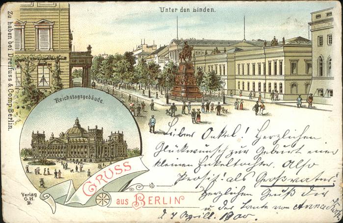 BERLIN  CITY Reichstagsgebaeude Unter den Linden Denkmal Friedrich der Grosse