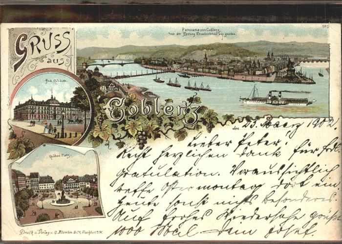 Coblenz Koblenz Panorama Blick von Festung Ehrenbreitst