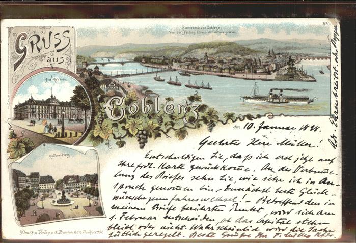 Coblenz Koblenz Panorama Blick von Festung Ehrenbreitst