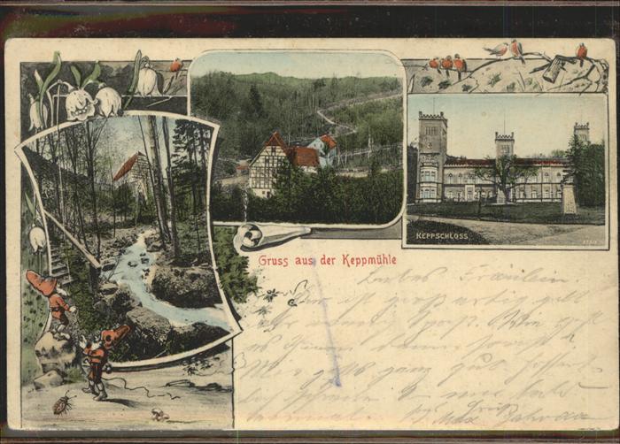 Dresden Keppmühle Schloss Partie am Bach Zwerg