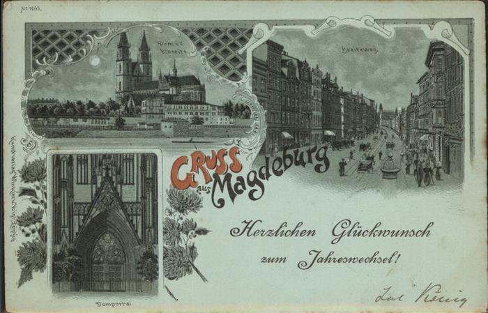 MAGDEBURG  CITY Dom im Mondschein Portal Breiteweg