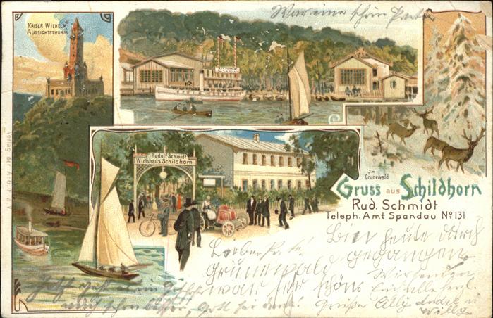 Schildhorn Berlin Kaiser Wilhelm Aussichtsturm Wirtshaus