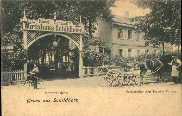 Schildhorn Berlin Wirtshaus Pferdedroschke