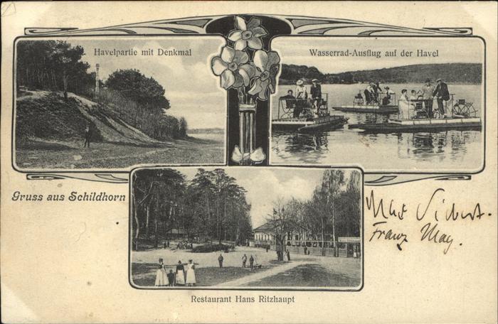 Schildhorn Berlin Partie an der Havel Denkmal Restaurant