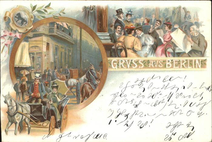 Berlin Gesellschaft Pferdedroschke