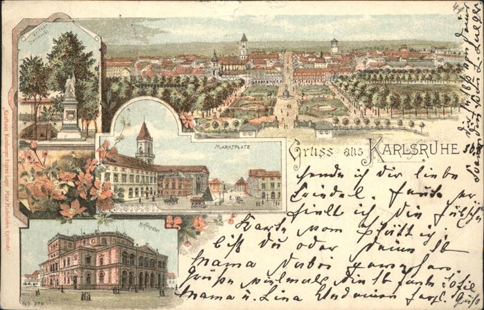 Karlsruhe Kriegerdenkmal Marktplatz Hoftheater