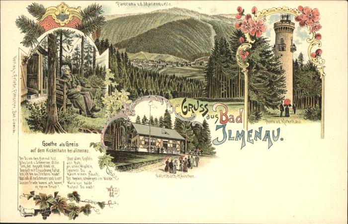 Ilmenau Goethe auf Kickelhahn Turm Gabelbach Haeuschen