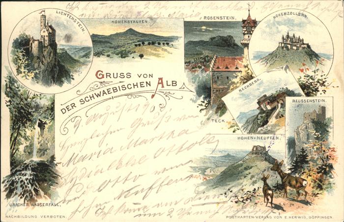 Schwaebische Albstrasse Lichtenstein Hohenzollern Rosenstein Ur