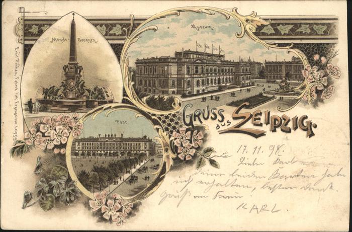 Leipzig Museum Post Mende-Brunnen