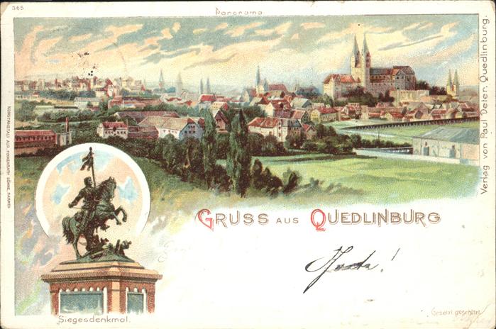 Quedlinburg Harz Panorama Siegesdenkmal