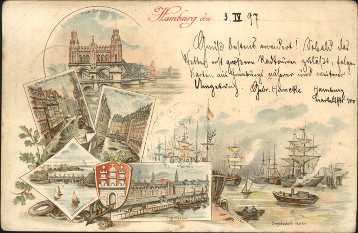 Hamburg Segelschiff Hafen Neue Elbbrücke Brooks