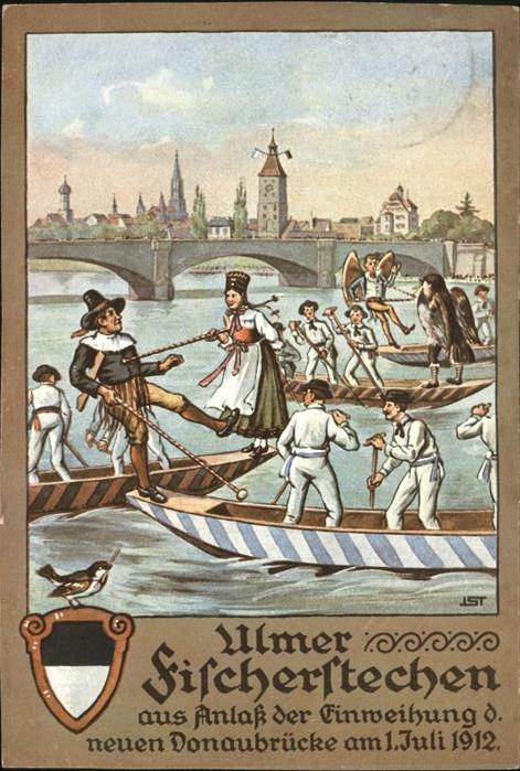 Ulm Donau Fischerstechen Einweihung Donaubrücke 1