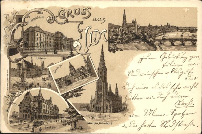 Ulm Donau Rathaus Saalbau Münster Justizgebäude