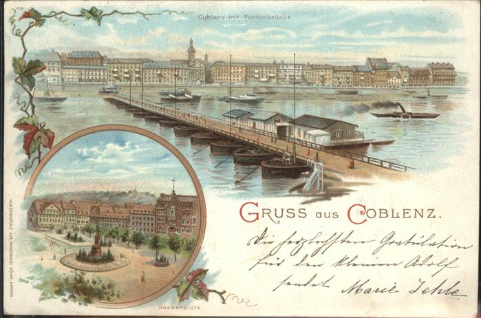 Koblenz Rhein Pontonbrücke Goebenplatz