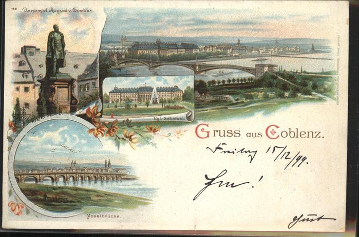 Koblenz Rhein Denkmal August v. Goeben kgl. Schloss M