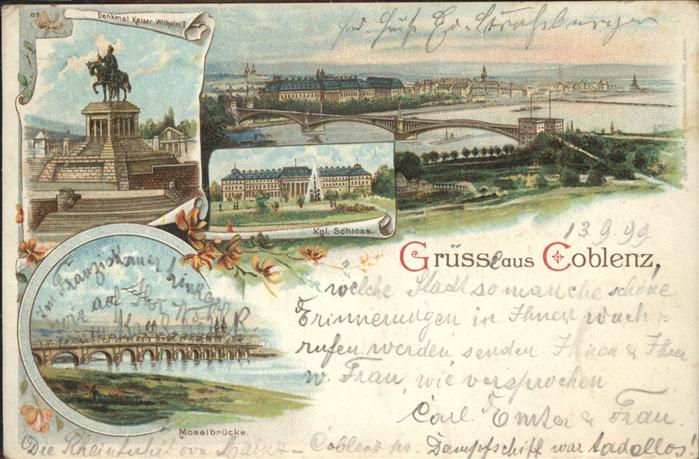 Koblenz Rhein Denkmal Kaiser-Wilhelm I. Moselbrücke k