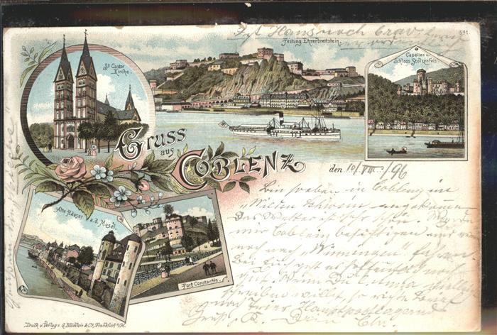 Koblenz Rhein Festung Ehrenbreitstein St. Castor Kirc