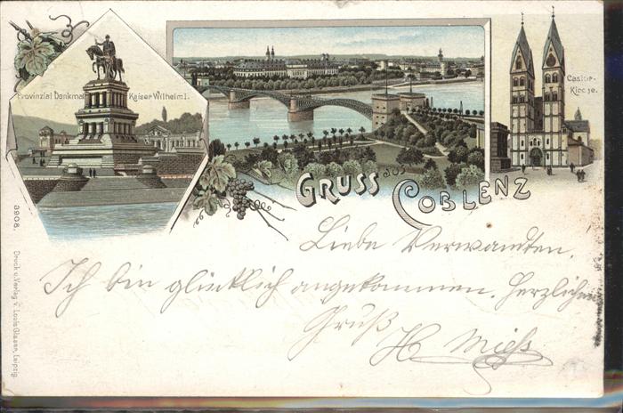 Koblenz Rhein Castor-Kirche Denkmal Kaiser-Wilhelm I.