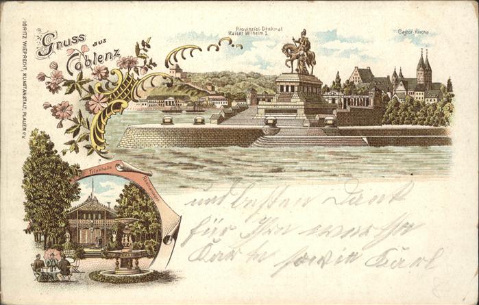 Koblenz Rhein Castor-Kirche Trinkhalle Rheinanlagen K