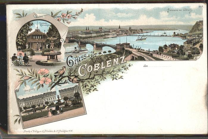 Koblenz Rhein Trinkhalle Rheinanlagen Schloss