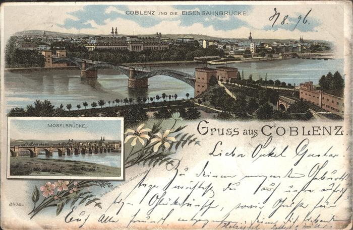 Koblenz Rhein Moselbrücke Eisenbahnbrücke