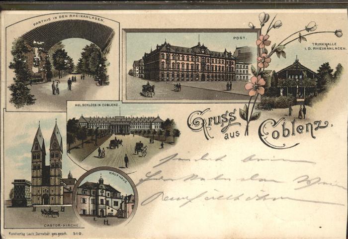 Koblenz Rhein Post Trinkhalle Rheinanlagen Kgl. Schlo