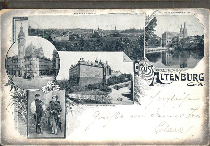 Altenburg Thueringen Teich Rothen Spitzen Rathaus Residenzschloss