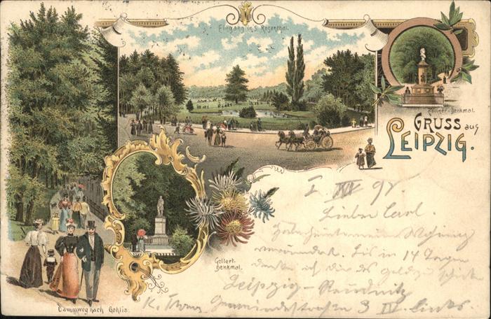 Leipzig Gellert-Denkmal Zöllner-Denkmal Dammweg