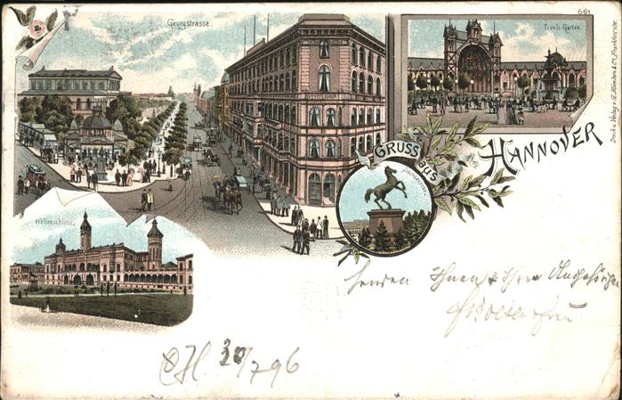 HANNOVER  CITY Georgstrasse Tivoli-Garten Welfenschloss