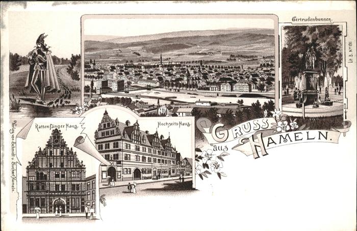 Hameln Weser Rattenfänger Haus Hochzeits-Haus Gertru