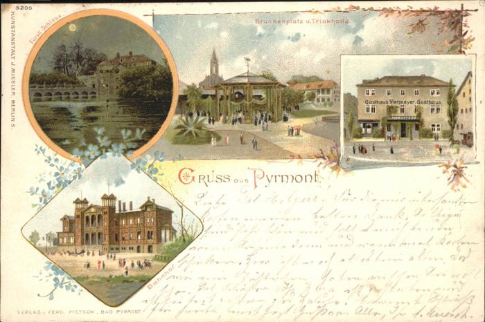 Bad Pyrmont Brunnenplatz Trinkhalle Bahnhof Schloss