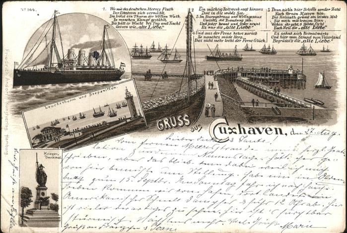 Cuxhaven Nordseebad Leuchtturm Seepavillon Kriegerdenkmal