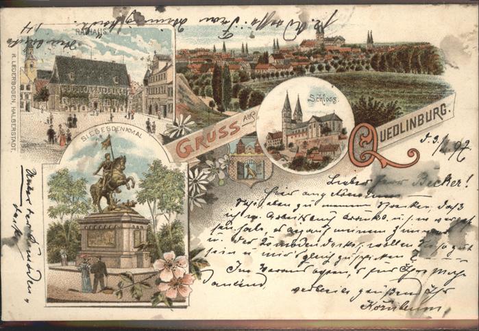 Quedlinburg Harz Schloss Siegesdenkmal Rathaus