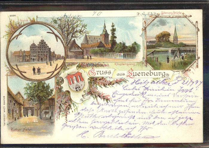 Lueneburg Klostergang Sand Stamers Brücke Roter H