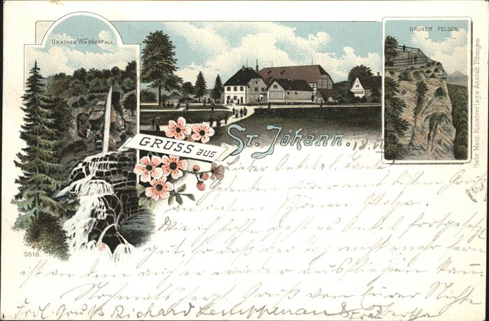 St Johann Wuerttemberg Grüner Felsen Uracher Wasserfall