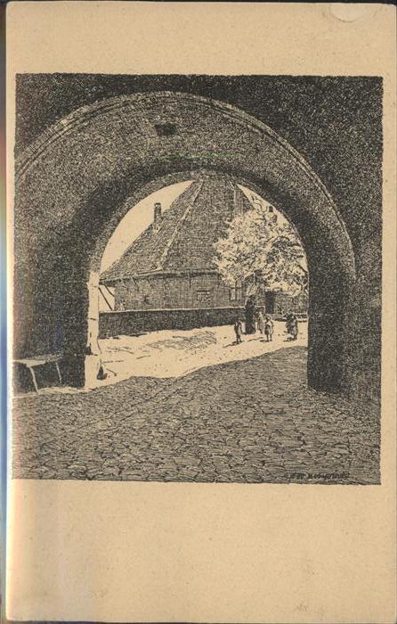 Ubbelohde Otto Federzeichnung Schlosstor