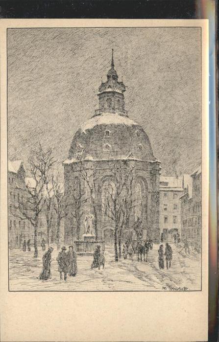 Ubbelohde Otto Kassel Französische Kirche Federzeichnu