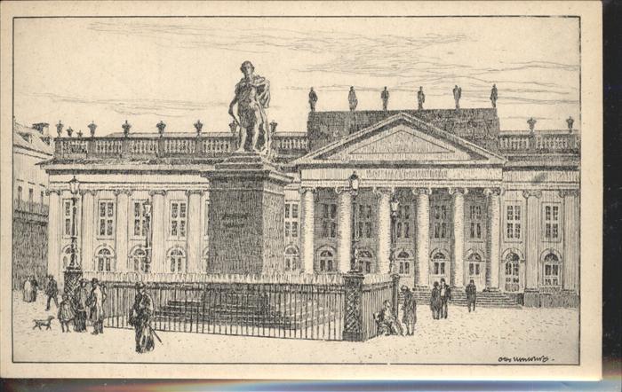 Ubbelohde Otto Kassel Friedrichsplatz Federzeichnung