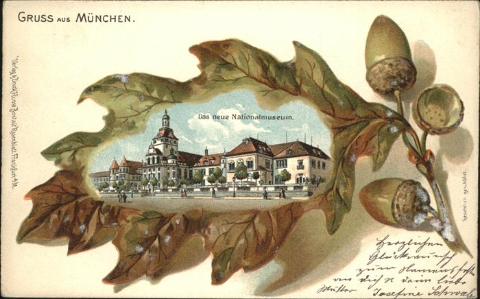 Eichenblatt-Litho Nationalmuseum München