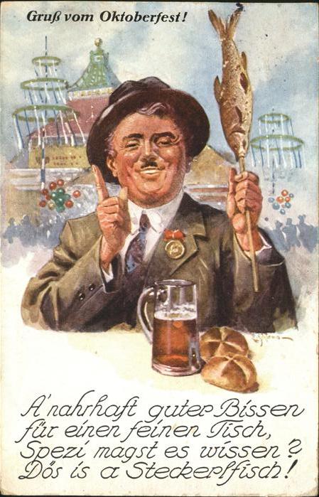 Oktoberfest Steckerlfisch Bier Brötchen