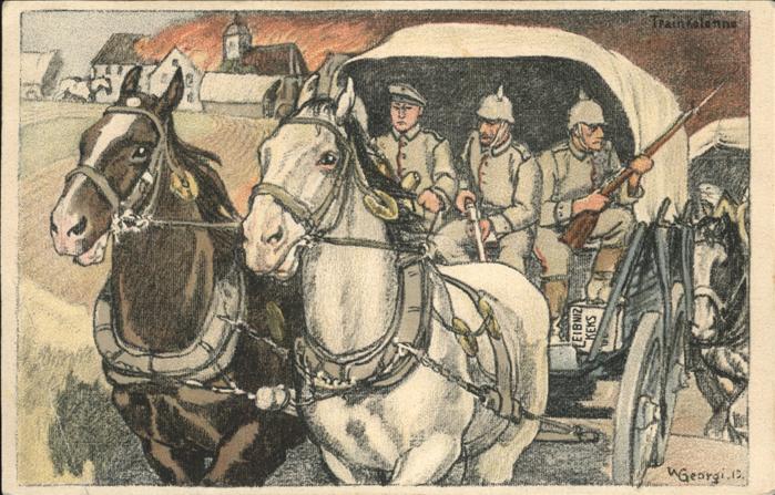 Militaria Trainkolonne Pferdewagen Leibniz Keks H