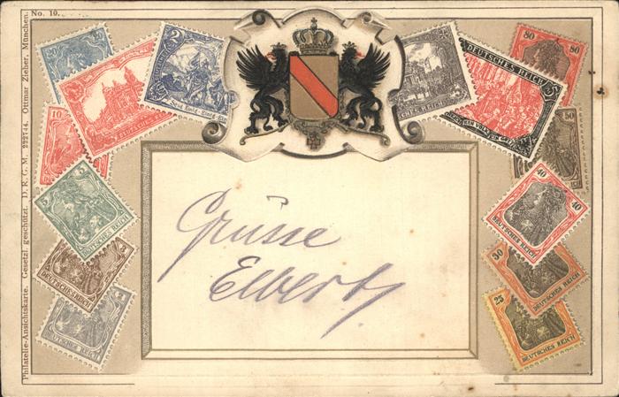 Briefmarken auf Postkarte Deutsches Reich