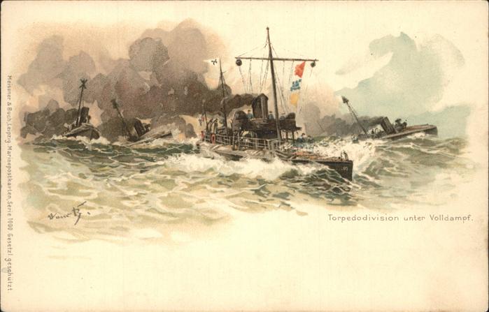Marine Torpedodivision Kuenstlerkarte