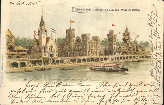 Exposition Universelle Paris 1900 Pavillons Allemagne Espagne Monaco Sued