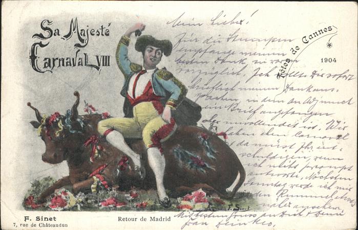 Stiere Retour de Madrid Fetes de Cannes Carnav