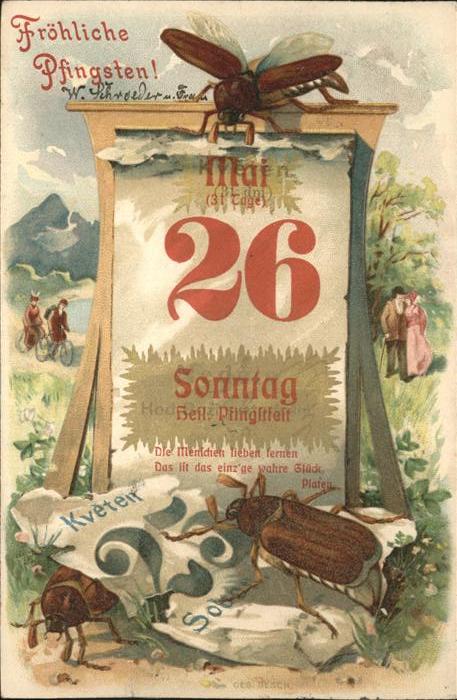 Datumskarte Mai Pfingsten