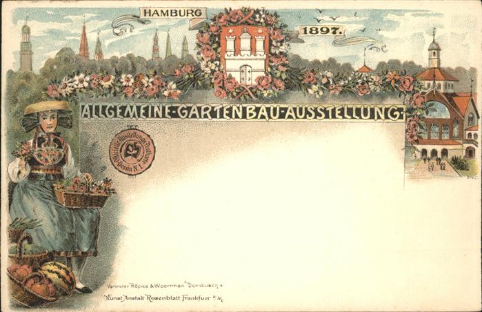 Ausstellung Gartenbau Hamburg 1897 Tracht Dessin Nr. 1